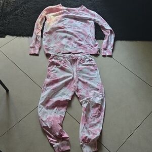 Pink and White Tie-Dye Lounge Set Small